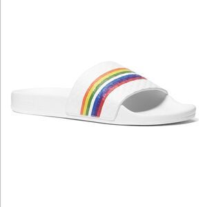 🆕Michael Kors rainbow slide sandals 8​
